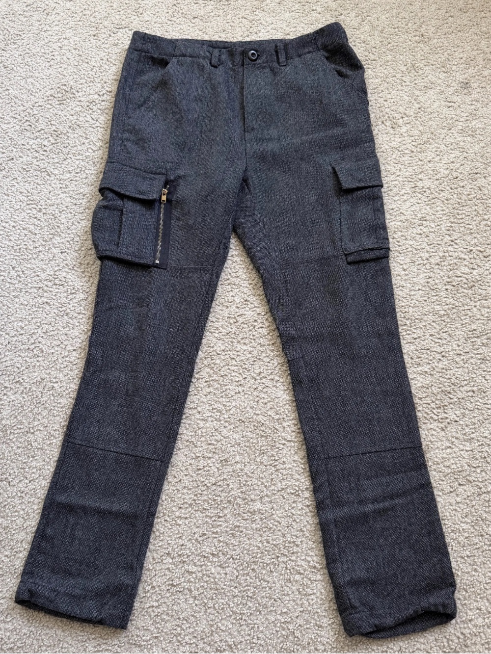 Richie Le Gray Black Tweed Men’s Caro Pants Slim Fit Cinch Ankle Size 30